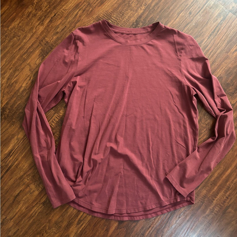 Cotton Long Sleeve Top - Rust